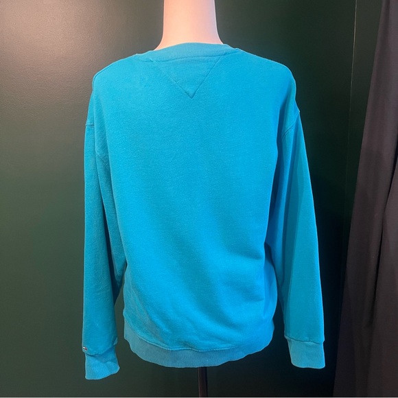 Tommy Hilfiger Crewneck Sweater - Women’s Teal Blue Pull Over Sweater Jumper - Picture 7 of 11